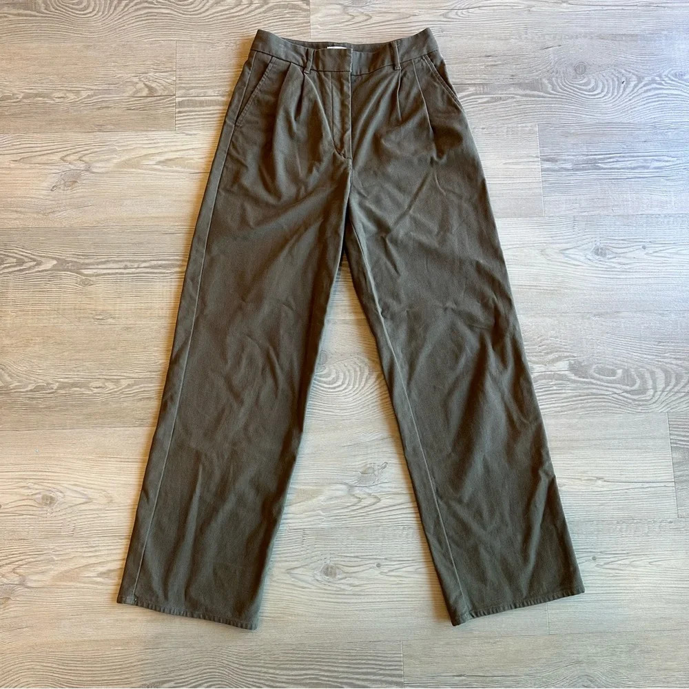 Wilfred Free Aritzia Dion Pant size 4 brown women’s pleated wide leg pants - Picture 5 of 12